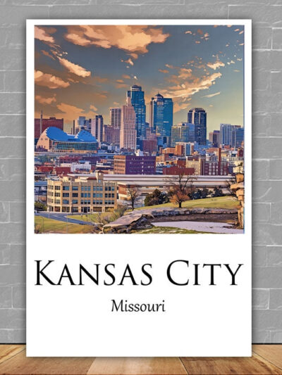 Kansas City Canvas,  Kansas City  Print, Kansas City  wall art, Kansas City travel art print, Kansas City , Kansas City  travel poster