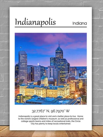 Indianapolis Canvas,  Indianapolis Print, Indianapolis  wall art, Indianapolis  travel art print,  Indianapolis Indiana, Indianapolis poster