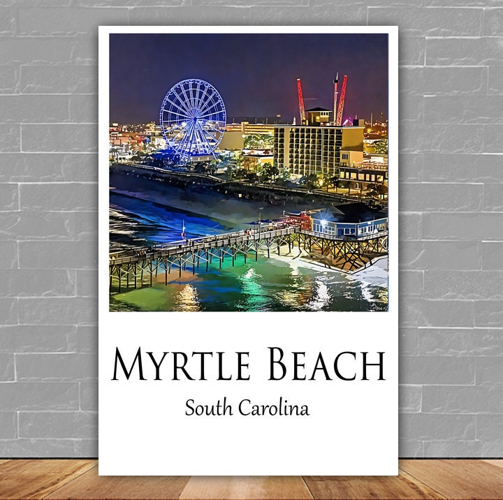Myrtle Beach Canvas, Myrtle Beach Print, Myrtle Beach wall art, Myrtle Beach travel art print, Myrtle Beach , Myrtle Beach poster