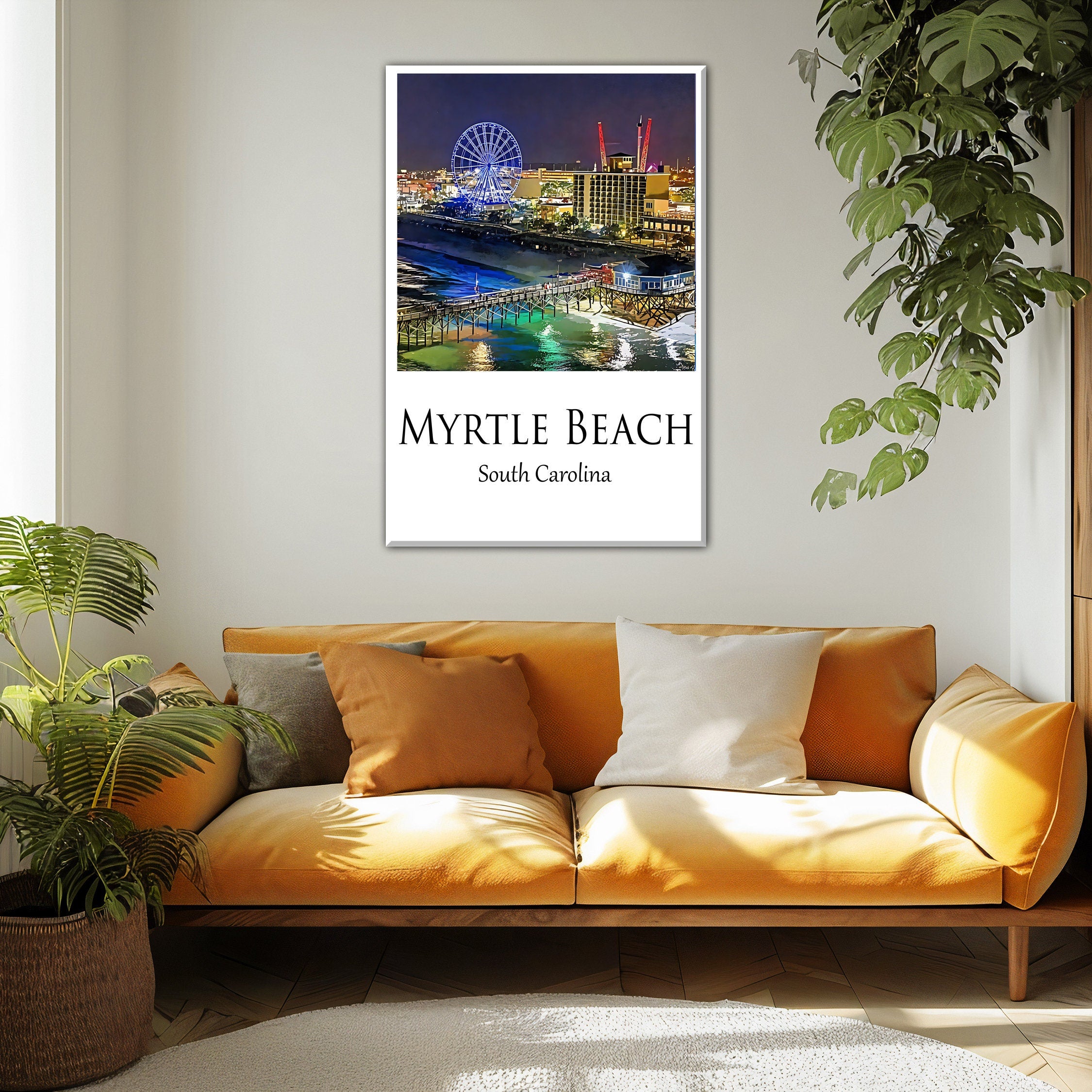 Myrtle Beach Canvas, Myrtle Beach Print, Myrtle Beach wall art, Myrtle Beach travel art print, Myrtle Beach , Myrtle Beach poster - Image 2
