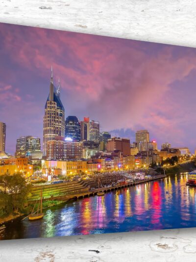 Nashville Music City Magic: Colorful Nashville Skyline Canvas Print, Nashville cityscape on canvas, Nashville skyline print