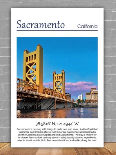 Sacramento  Canvas, Sacramento Print, Sacramento wall art Sacramento  travel art print, Sacramento California  poster