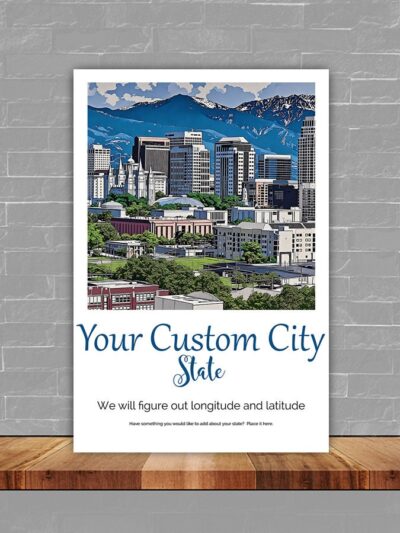 Your Favorite City Travel art, Custom Skyline Print or Canvas, Personalized wall art, Your City Travel Poster, Your custom Print