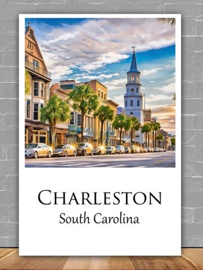 Charleston Canvas, Charleston Print, Charleston wall art, Charleston Battery travel art print, Charleston South Carolina, Charleston  poster