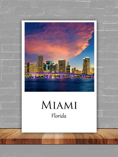 Miami Canvas, Miami Print, Miami wall art, Miami travel art print, Miami Florida, Miami poster
