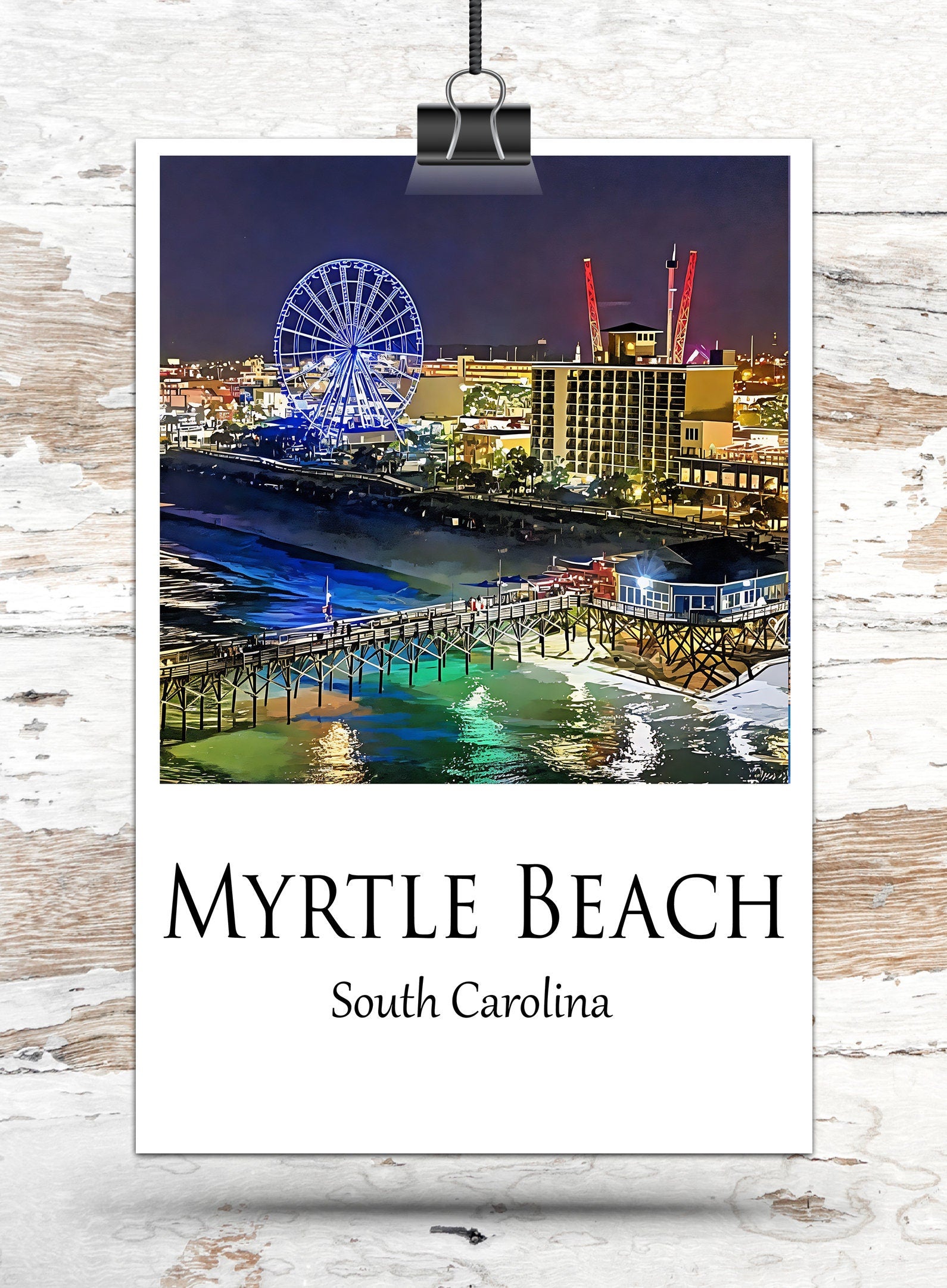 Myrtle Beach Canvas, Myrtle Beach Print, Myrtle Beach wall art, Myrtle Beach travel art print, Myrtle Beach , Myrtle Beach poster - Image 3