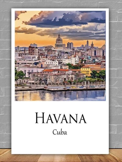 Havana Canvas, Havana  Print,  Havana wall art, Havana travel art print, Havana Cuba, Havana  poster