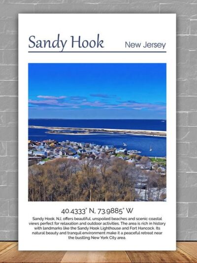 Sandy Hook Jersey Shore travel art canvas print, Sandy Hook wall art Sandy Hook canvas art, Sandy Hook watercolor canvas wall art,