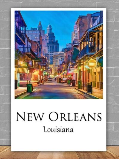 New Orleans travel art canvas print,  New Orleans wall art,  New Orleans canvas art,  New Orleans watercolor, New Orleans canvas wall art,
