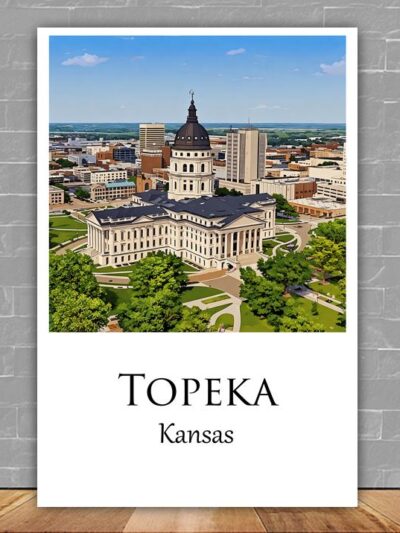 Topeka travel art canvas print, Topeka  wall art, Topeka canvas art,   Topeka  watercolor canvas wall art, Topeka Kansas print