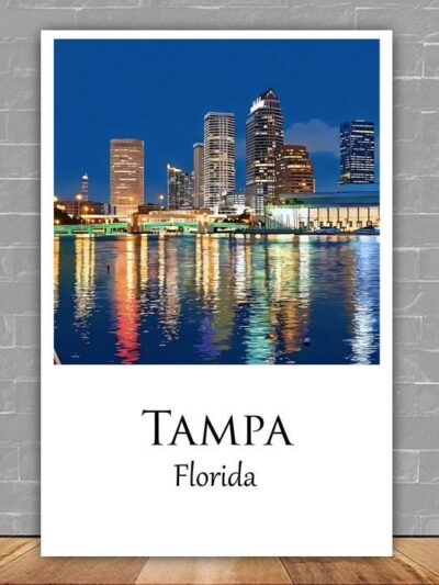 Tampa travel art canvas print,  Tampa wall art, Tampa canvas art,   Tampa watercolor canvas wall art, Tampa Florida print