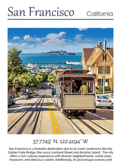 San Francisco Canvas, San Francisco Print, San Francisco  wall art,  San Francisco travel art print, San Francisco  poster