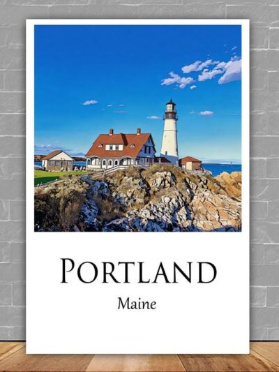 Portland Maine Portland watercolor,  Portland wall art,   Portland canvas wall art, Portland watercolor wall art, Portland travel art