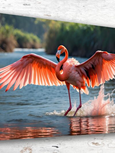 Pink Flamingo canvas watercolor, Pink Flamingo Wall Art, Pink Flamingo print, Pink Flamingo Canvas wall art,