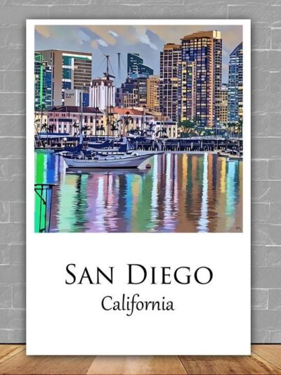 San Diego Canvas, San Diego Print,  San Diego wall art San Diego   travel art print, San Diego California  poster
