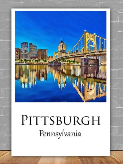 Pittsburgh travel art canvas print, Pittsburgh  wall art, Pittsburgh  canvas art,   Pittsburgh  watercolor canvas wall art, Pittsburgh print