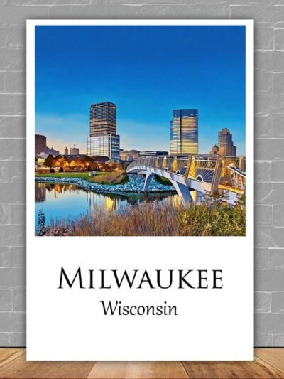 Milwaukee travel art canvas print, Milwaukee wall art, Milwaukee canvas art,  Milwaukee watercolor canvas wall art,  Milwaukee print