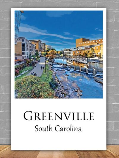 Greenville travel art canvas print, Greenville  wall art, Greenville  canvas art,  Greenville  watercolor canvas wall art, Greenville  print