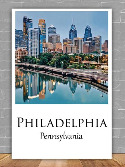 Philadelphia travel art canvas print, Philadelphia wall art Philadelphia canvas art, Philadelphia watercolor canvas wall art,