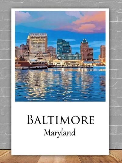 Baltimore travel art canvas print, Baltimore wall art, Baltimore canvas art,  Baltimore watercolor canvas wall art,  Baltimore print