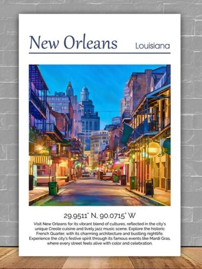 New Orleans travel art canvas print,  New Orleans wall art,  New Orleans canvas art,  New Orleans watercolor, New Orleans canvas wall art,